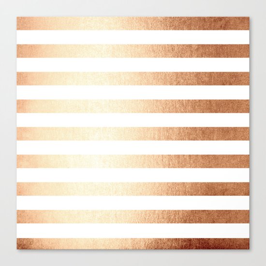 Simply Striped Deep Bronze Amber Canvas Print