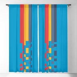 Classic 80s Video Game Style Retro Stripes Pixel Drops - Akiko Blackout Curtain
