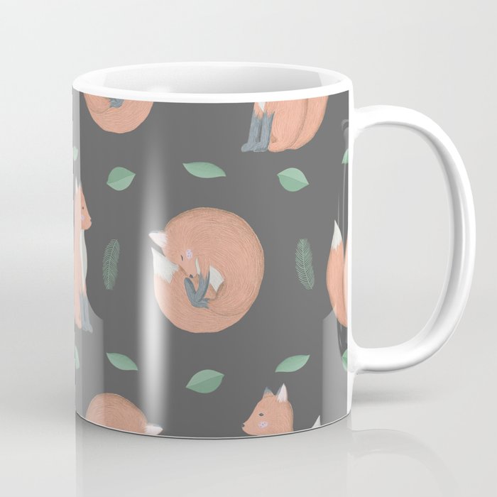 Foxes on gray background Coffee Mug