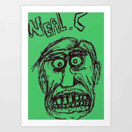 Neal cassady in green Art Print
