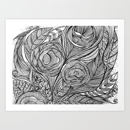 Garden of fine lines Art Print