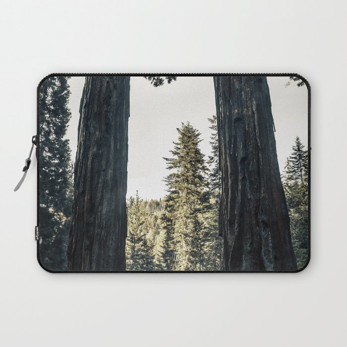 Twin giant redwoods / sequoias Pacific Coast California nature color landscape photograph / photography Laptop Sleeve