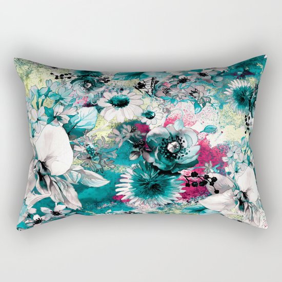 Blue Garden Rectangular Pillow