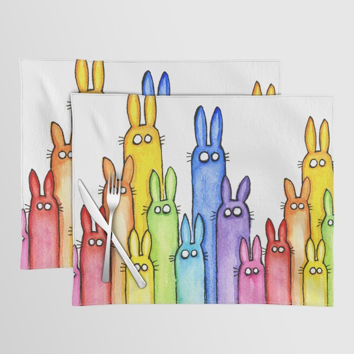 Rainbow Bunnies Placemat