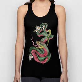 Snake with flowers Tank Top