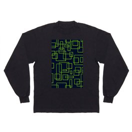 Green Color Geometric Pattern Long Sleeve T-shirt