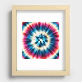 Red Blue White Tie Dye Recessed Framed Print