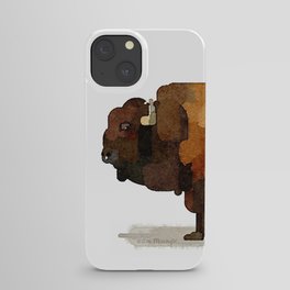 American Buffalo (Bison) Watercolor Painting iPhone Case