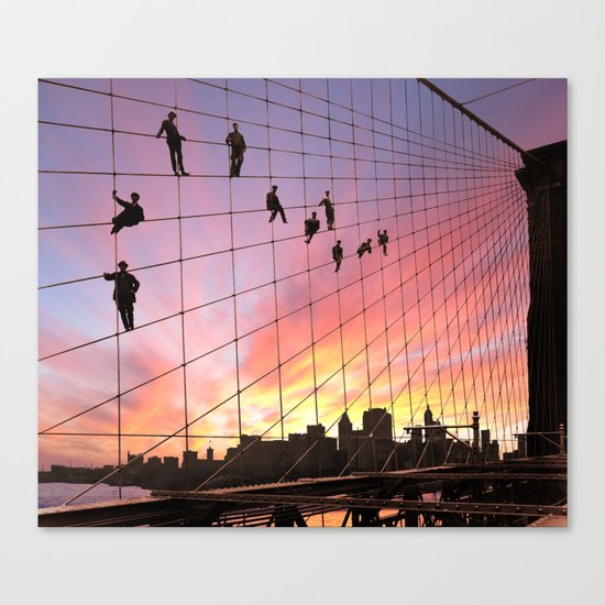 Brooklyn Bridge Painters Quitting Time Canvas Print