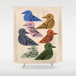 Painted Birds Shower Curtain
