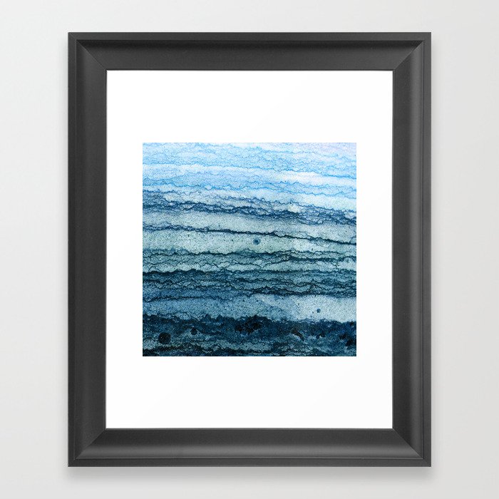 wave - blue Framed Art Print