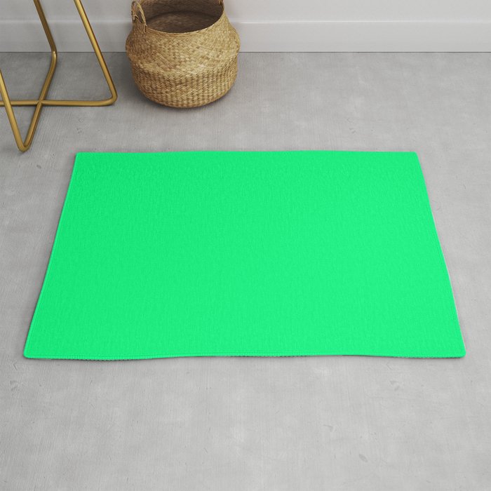 SPRING GREEN solid color. Bright green plain pattern Rug