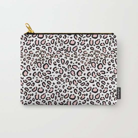 Leopard print rose quartz pantone color minimal animal print cute children pattern cheetah spots Carry-All Pouch