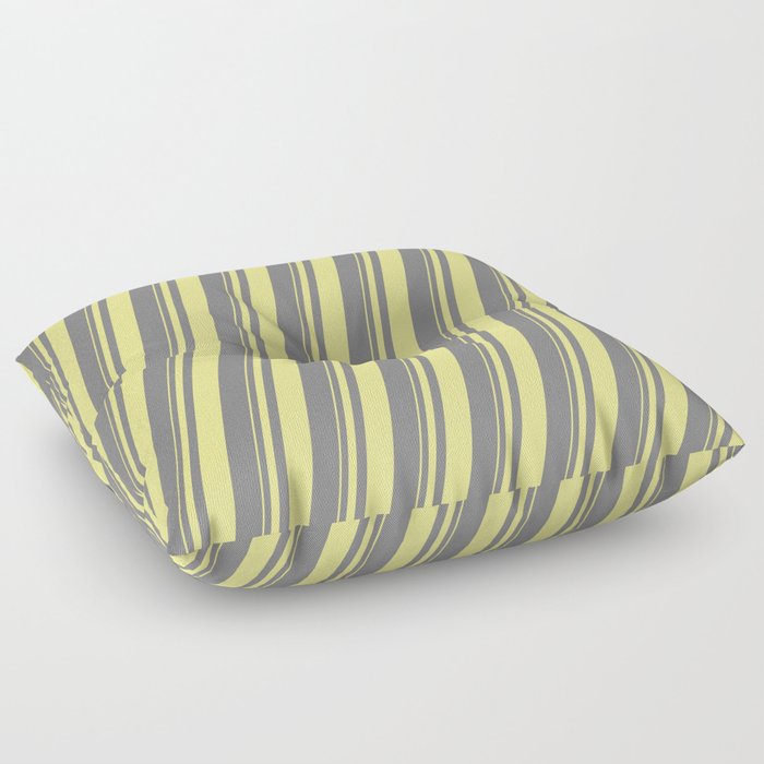 Tan and Gray Colored Lines Pattern Floor Pillow