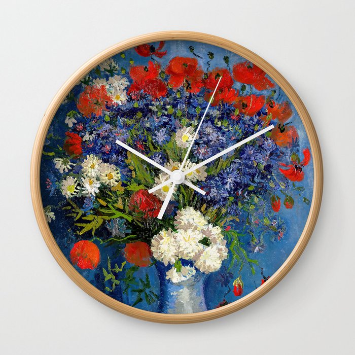 Vincent van Gogh - Vase with Cornflowers and Poppies Wall Clock