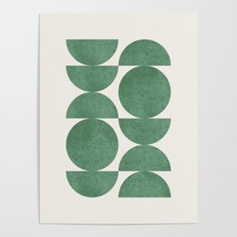 Green Retro Scandinavian - Mid Century Modern Poster
