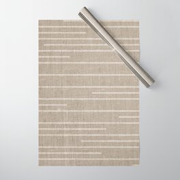 Boho Minimal Neutral Stripes Pattern Wrapping Paper