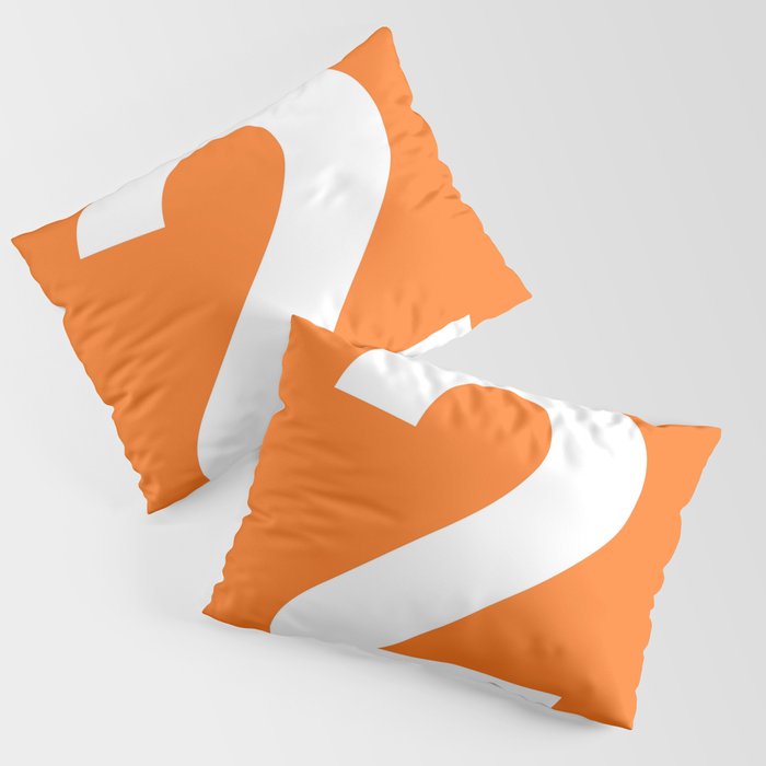Number 2 (White & Orange) Pillow Sham