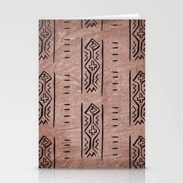 Mud Cloth Mercy Brown and Black Pattern Stationery Cards