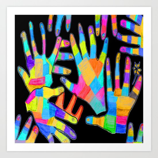 Hands of colors | Hands of light Art Print