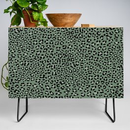 Sage Green Leopard Pattern (sage green/black) Credenza