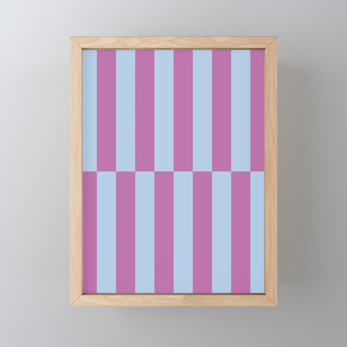 Strippy - Orchid and Blue Framed Mini Art Print