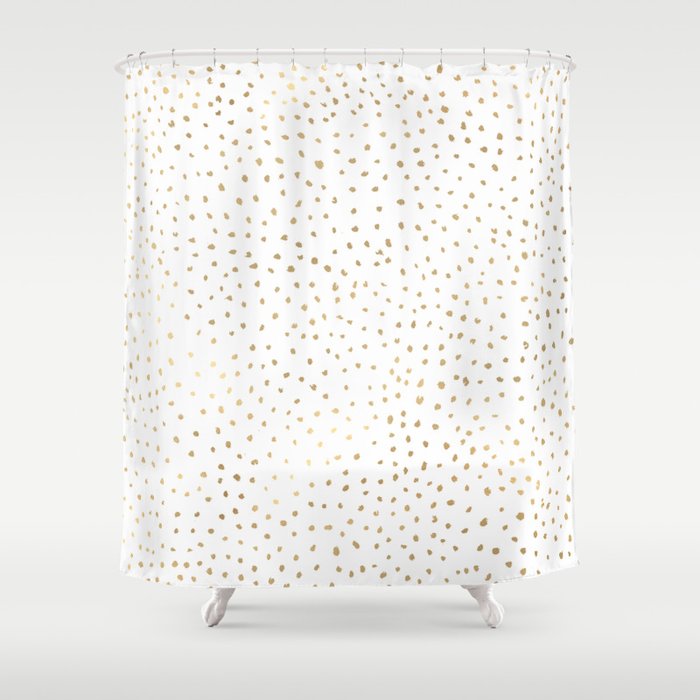Dotted Gold Shower Curtain