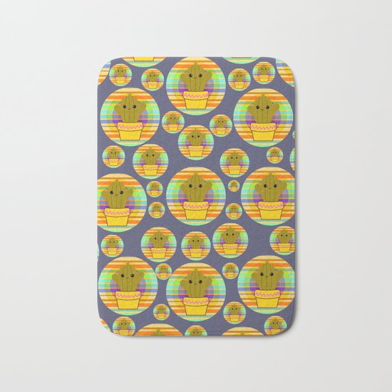 Colorful cacti Bath Mat