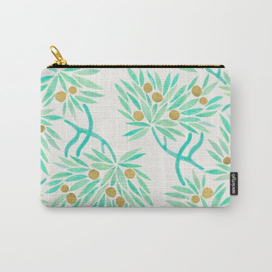 Bonsai Tree – Mint & Gold Carry-All Pouch
