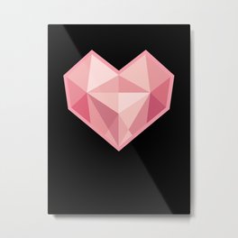 Heart of Stone Metal Print | Heart, Digital, Heartofstone, Stone, Gem, Pink, Graphicdesign, Stoneheart, Ladystoneheart, Crystal 