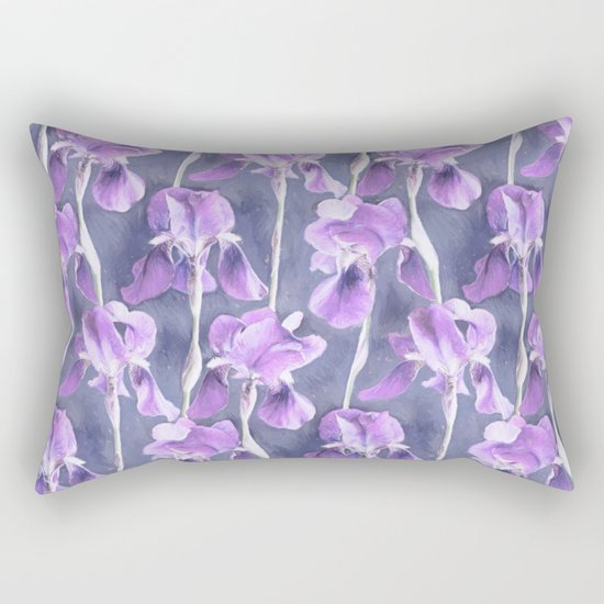 Simple Iris Pattern in Pastel Purple Rectangular Pillow