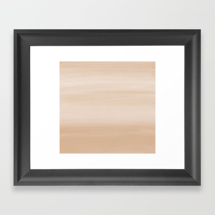 Touching Warm Beige Watercolor Abstract #2 #painting #decor #art #society6 Framed Art Print