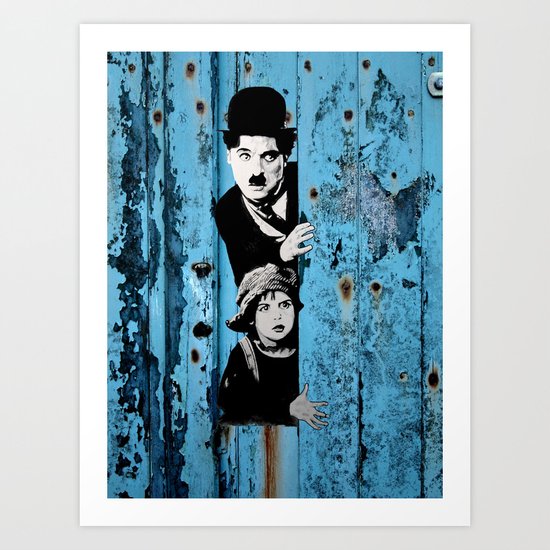 Chaplin and the kid - Urban ART Art Print