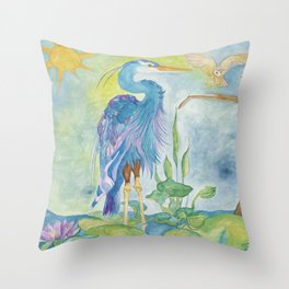 La Isla Bonita - Blue Heron  Throw Pillow