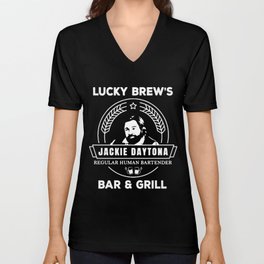 Jackie Daytona , Lucky Brew's Bar and Grill V Neck T Shirt