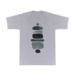Bold Balance Collage T Shirt | Watercolor, Curated, Collage, Mid Century, Minimal, Rock, Abstract, Black, Stack, Bold 