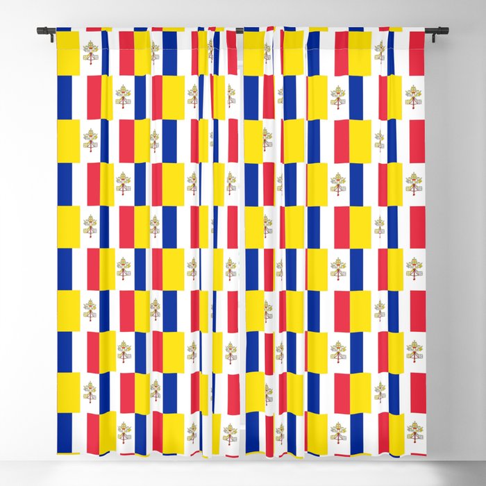 Mix of flag:Vatican and France Blackout Curtain