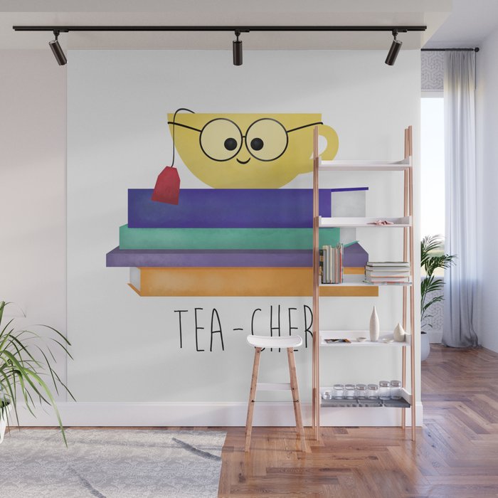 Teacher (Tea Cup And Books) Wall Mural