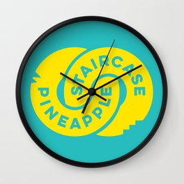 PineappleStaircase | Official Logocolor 2015 in Turquoise/Yellow Wall Clock