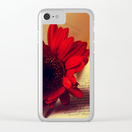 Shiny red gerbera Clear iPhone Case