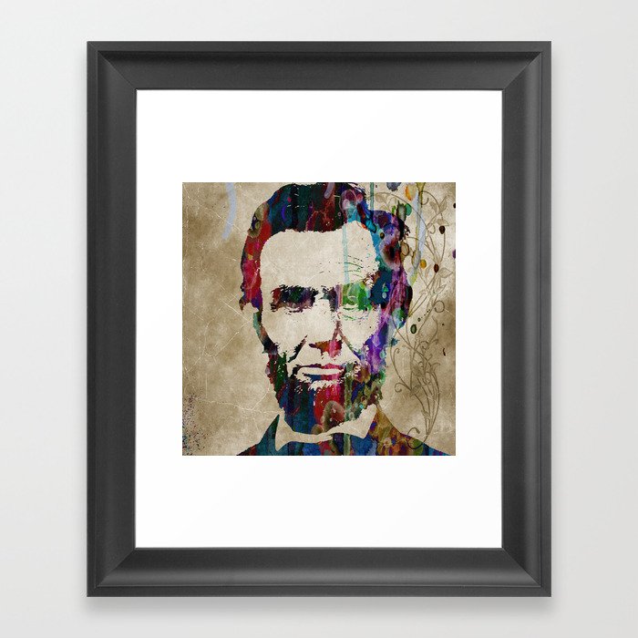 Abraham Lincoln Watercolor Modern Abstract Giant Print Art Framed