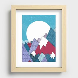 Blue Sky Mountains Recessed Framed Print