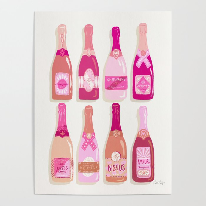 French Champagne Collection – Pink Poster