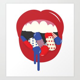 American Patriot Political Pop Art Art Print