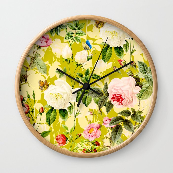 Botanic Floral Wall Clock