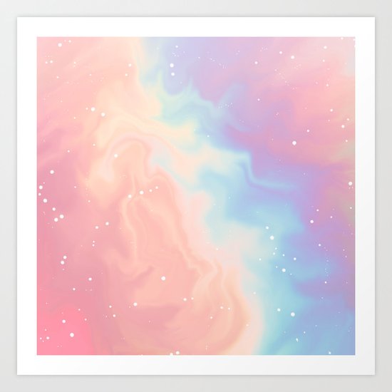 Cotton Candy Galaxy Art Print By Frankieprintco Society6