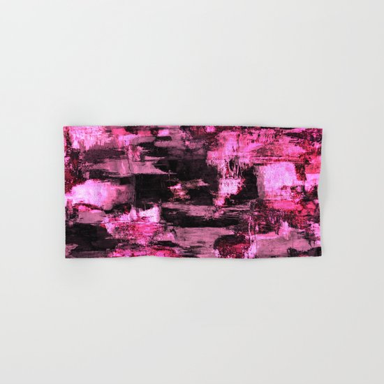 Harsh Pink - Neon Pink Abstract Hand & Bath Towel