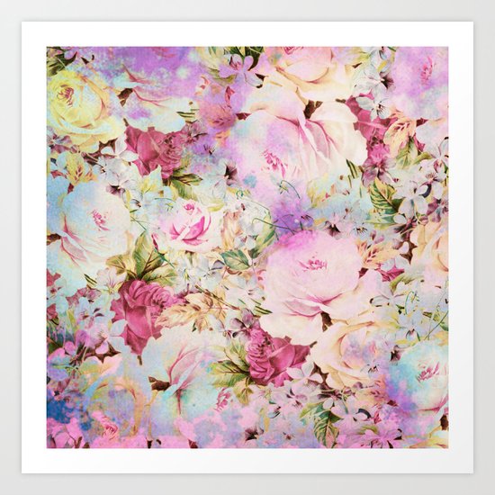 floral romance Art Print
