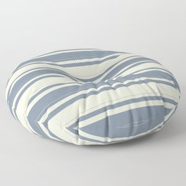 [ Thumbnail: Light Slate Gray and Beige Colored Pattern of Stripes Floor Pillow ]