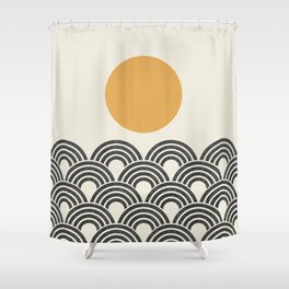 Sun & Wave - Oriental Pattern Shower Curtain